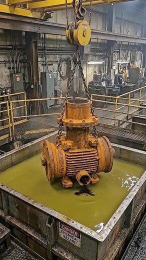 Huge Motor Deep Chemichal Bath #rusty #restore #asmr