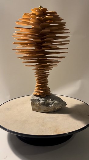 Wooden tree with soapstone base #recycled #wood #tree #sculpture #soapstone | Gordon Dickinson
