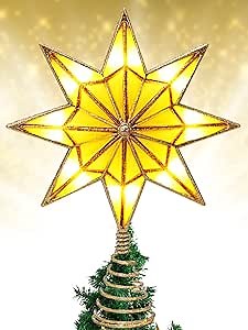 Christmas Tree Topper LED Lights for Christmas Star Decor