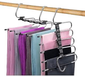 classychic Magic Pants Hangers Space Saving - 2 Pack for Closet Multiple Layers Multifunctional Uses Rack Organizer for Trousers Scarves Slack