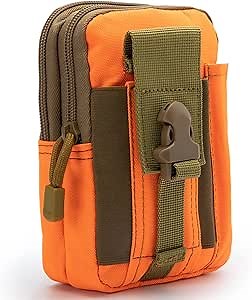 Molle Pouches - Tactical Compact Water-Resistant EDC Pouch Bag Small Utility Pouch (Orange)