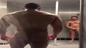 Football player in the gym