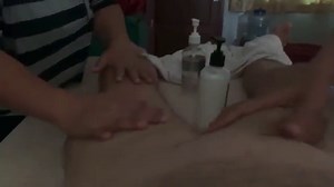Six Hands massage with a cum shot