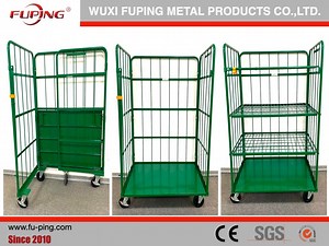 [Hot Item] Workshop Folding OEM Logistic Warehouse Laundry Picking Roll Cage Cart Trolley