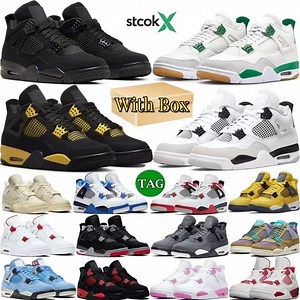 Basketball Shoes Men Women Sports Sneakers Retro 4s with Logo Mature Breathable