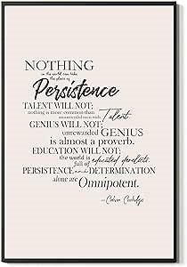 Nothing in This World can take The Place of Persistence - Calvin Coolidge Quote Inspirational Wall Art Persistence - Encourage Wall Art Positive Affirmations Wall Art Inspirational Wall Art - By FESOGO | Poster UNFRAMED
