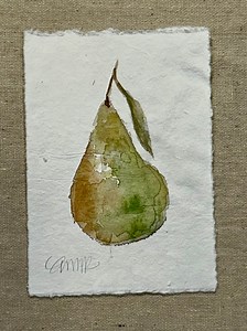 ORIGINAL Single Pear Watercolor on Handmade Paper - Etsy Australia