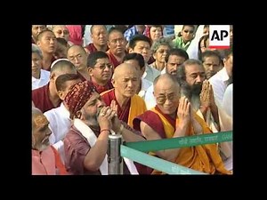 Dalai Lama at morning prayers