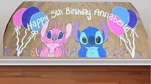 Custom Hand-Painted Kraft Paper Party Banner