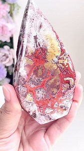 Landed safely. Mexican Red Agate Flame 🔥 showcasing stunning firing colors and patterns. Available now on our Etsy shop #crystalsofig #crystalshop #crystalsofinstagram #fire #agate #crystalhealing #crystalcollection #crystalmagic #crystaladdict | Million Years Crystal