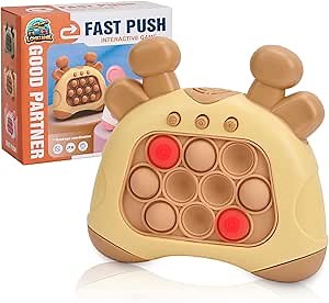 Light Up Pop Fidget Game - Sensory Toy for Kids & Adults - Push Bubble Pattern Popping Game - Stress Relief Gift (Brown)