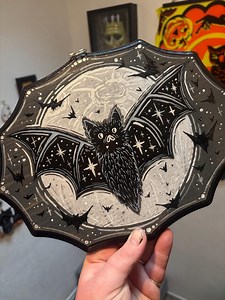 Starry Bat Wooden Wall Decor // Occult Art // Gothic Decor - Etsy