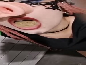 Dirty Scat Whore Eats Dog Shit in Toilet