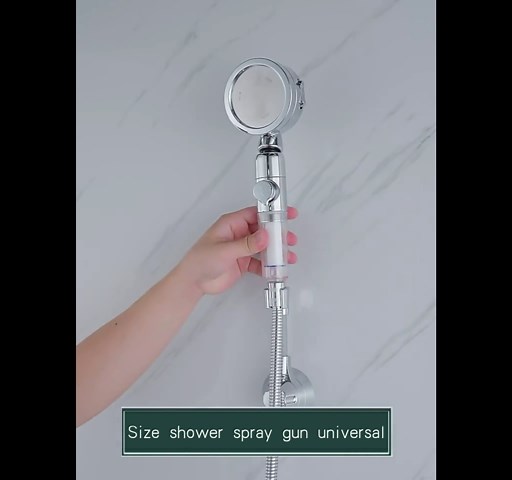 Shower Head Holder - Flexible Shower Head Holder Adjustable Vacuum Suction Cup Shower Head Wall Mount Holder for Hand Held Shower Head (Adhesive Sticker Provided) (Chrome)