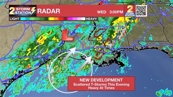 Radar is filling back in with showers and thunderstorms after a midday lull. Rain rates could be heavy at times, and so flood concerns will continue, especially in areas already hard hit N. & W. of Baton Rouge, Metro New Orleans and the Northshore. | WBRZ Weather