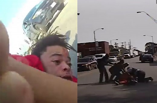 Crazy footage of police trying to restrain suspect on PCP