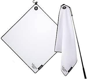 Magnetic Golf Towel | Premium Microfiber Towel | Industrial Strength Magnet Attaches to Golf Carts and Clubs | Deep Waffle Pockets | Bag Buckle | Stylish and Convenient (White)