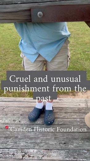 The pillory. Designed to keep the one being punished from standing up all the way, this form of punishment was used during medieval times through the colonial era. #pillory #colonial #medieval #punishment #camdensc #camden | GorillaSeeker Karen Tingen