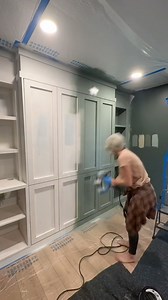 1.3K views · 52 reactions | Spray painting our DIY Murphy Bed. Color is BEHR Village Green N410-5  #greenpaint #behrpaint #paintproject #paint #diyproject #murphybed | Newbuild Newlyweds | Facebook