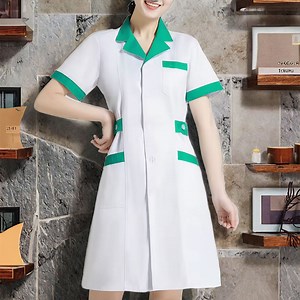 [Hot Item] Customizable Women's Basic Lab Coat Regular Length White Short Sleeve for Hospitals as Uniforms