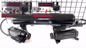 airmaxxx X-Series Dual Compressors Air Ride Suspension Kit, 165/200 PSI Switch, Relays & Hoses