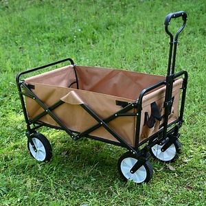 [Hot Item] Utility Collapsible Folding Cart with Wheel Brakes and 2-Cups Holder Wbb15145