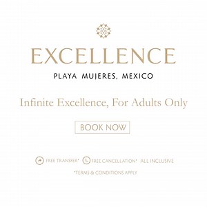 Book your summer getaway in Playa Mujeres. Travel in the golden season and save up to 43%. | Excellence Playa Mujeres