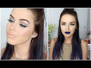 Matte Blue Lips & Ombre Blue Winged Liner Makeup Tutorial
