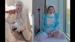 Amy - Sissy Splitscreen Chastity Masturbation Compilation 2