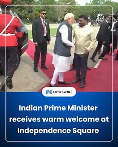 A grand ceremonial welcome for Indian Prime Minister Narendra Modi was held at the Independence Square earlier today. | Newswire