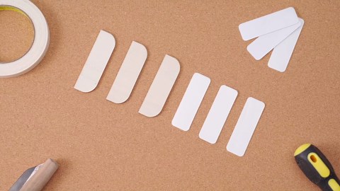 3.5 Inch Hinge Repair Plate Kit for Kitchen Cabinets Door Hole Cover Plates with Wooden Filler and Double Sided Tape Blanks for Kitchen Use(12 Pack)