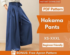 Hakama Pants Sewing Pattern for Women | Japanese Pants Pattern | Women Pants Pattern | Sewing Pattern for Women | Trousers Pattern - Etsy Canada