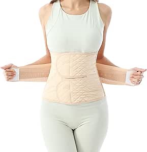 Allaugh Postpartum Belly Band for Women: Abdominal Binder Post Surgery Compression Belt - Post Partum Waist Binder C Section Recovery Wrap