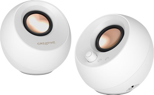 Creative Labs Pebble Pro Computer Speakers - White, Pair