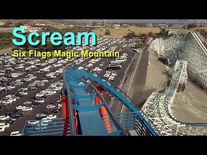 Scream Roller Coaster On Ride POV Six Flags Magic Mountain