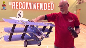 Recommended for Indoor Newbies ! Factory RC Crack Fokker Triplane. Available from AerobatX | Essential RC