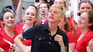Ellen touches down
