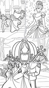 Cinderella Coloring Pages Set | 5 of Set | Disney Princess Themed Kids Activity | PDF Instant Download - Etsy