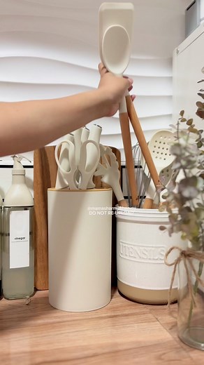 Aesthetic Ceramic Utensils Holder 🤎🤍 | MamaSharmy&Harvey
