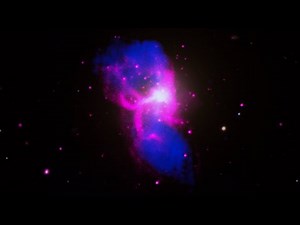 Elliptical Galaxy M84: 'H' is for Hot & Huge | NASA's Chandra X-ray Observatory FriendsofNASA.org: With a single letter seemingly etched in the X-ray glow around it, a giant black hole at the center of a massive elliptical galaxy is making a mark on its surroundings. This “H”-shaped structure is found in a detailed new X-ray map of the multimillion-degree gas around the galaxy Messier 84, or M84 for short. As gas is captured by the gravitational force of the black hole, some of it will fall into