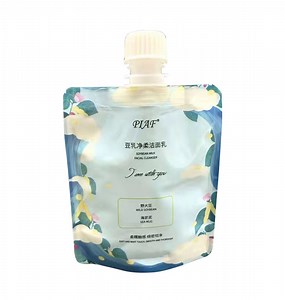 [Hot Item] Customized Size Printed Logo Vertical Cosmetic Nozzle Bag Shampoo Nozzle Packaging Pouch