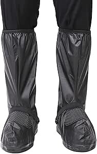 Waterproof Rain Boot Covers for Men (Black, 3XL)