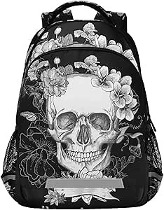 Sugar Skull Backpacks Laptop School Book Bag Lightweight Daypack for Men Women Kids Teens