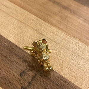 Disney Tie Tack with Chain Mickey Gold Tone MCM Vintage Men's Accessories