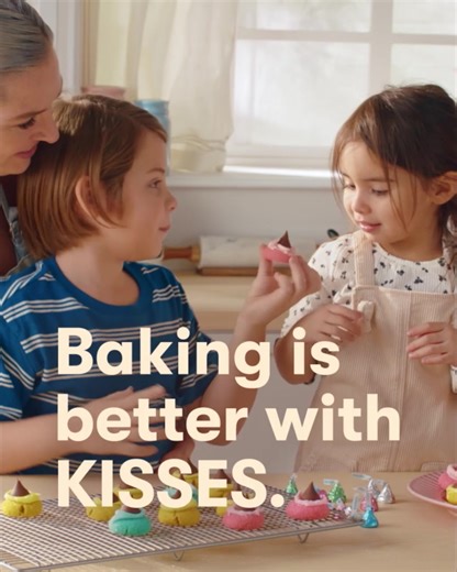 Baking is better with HERSHEY'S KISSES Milk Chocolates. Unwrap, bake, enjoy! | HERSHEY'S