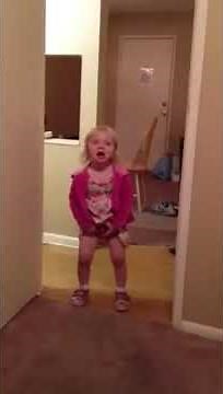 Funny Little Girl Tries to Pee