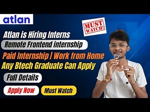 Atlan Frontend Remote Internship 2026 | Paid Remote Internship | Work From Home!