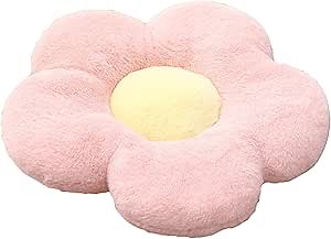 YILANLAN Cute Flower Cushion Plush Floor Pillow Casual Comfortable Pillow Office Living Room Bed Decoration Cushion Simple Room Decoration (50cm, Pink)