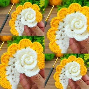 Wonderfull..💯👌I Made a Very Beauty Tunisian Crochet Flowers Beginners *online Tutorial* #crochet #knitting | Desing Crochet