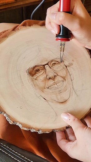 A portrait of my mother-in-law, who sadly passed away from cancer on April 2, 2025. She was truly one of the most selfless people I've ever met, and I’ll always cherish the moments we shared — even if our time together was shorter than I hoped. #pyrography #portrait #familyphotos #memorialart #woodburning #cancerawareness #portraitart | Smell of Smoke